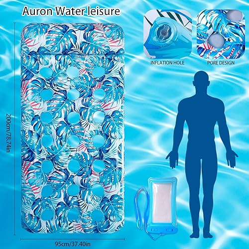 Miniatura 7 de Paquete de 2 tapetes inflables para piscina, tumbona, juguetes de natación multiusos para fiesta en la piscina, playa de verano, al aire libre,