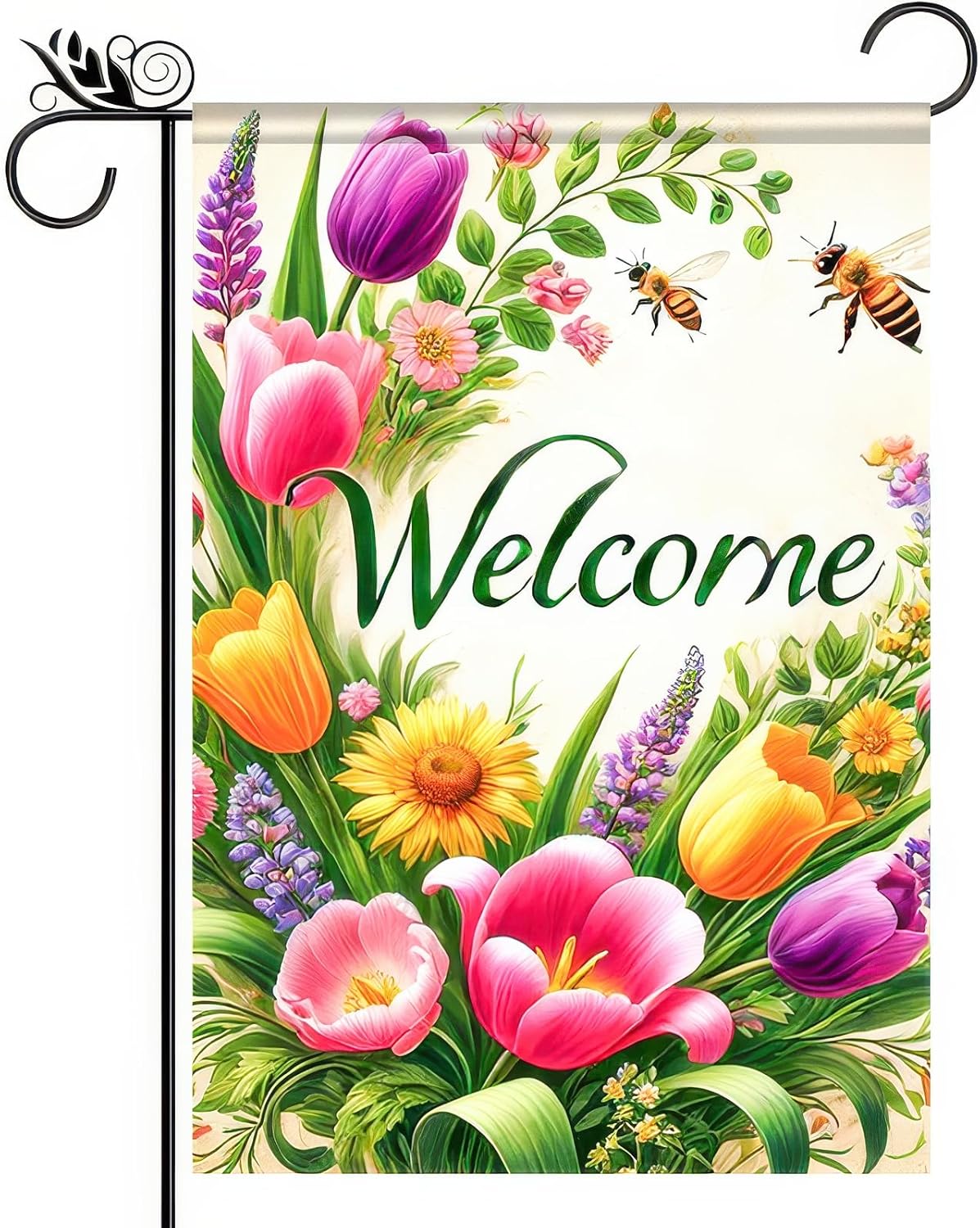Welcome Spring Garden Flag 12x18 Double Sided Flower Seasonal Small Flags For Outside Outdoor Decor Yard Farmhouse Holiday Spring Summer Decorations Yard Flags