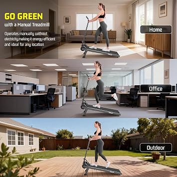Manual Walking Pad Treadmill with Incline 20%, Foldable Treadmill with Handle Bar, 500lbs Capacity, Non-Electric Fixed Incline, Non-Slip, Digital Monitor,Durable Compact Build for Home/Gym/Outside