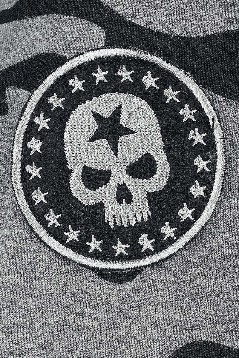 Rock Rebel by EMP Hombre Sudadera con botones negra y gris