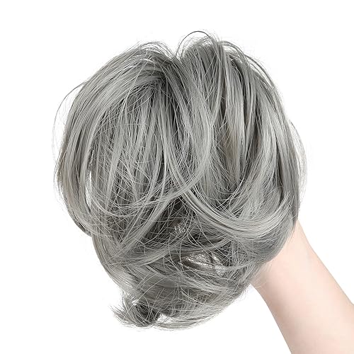 Miniatura 3 de GIRLSHOW Extensiones de cabello sintético liso y elástico para mujeres y niñas (rubio ceniza platino -#36, 1.41 onzas)