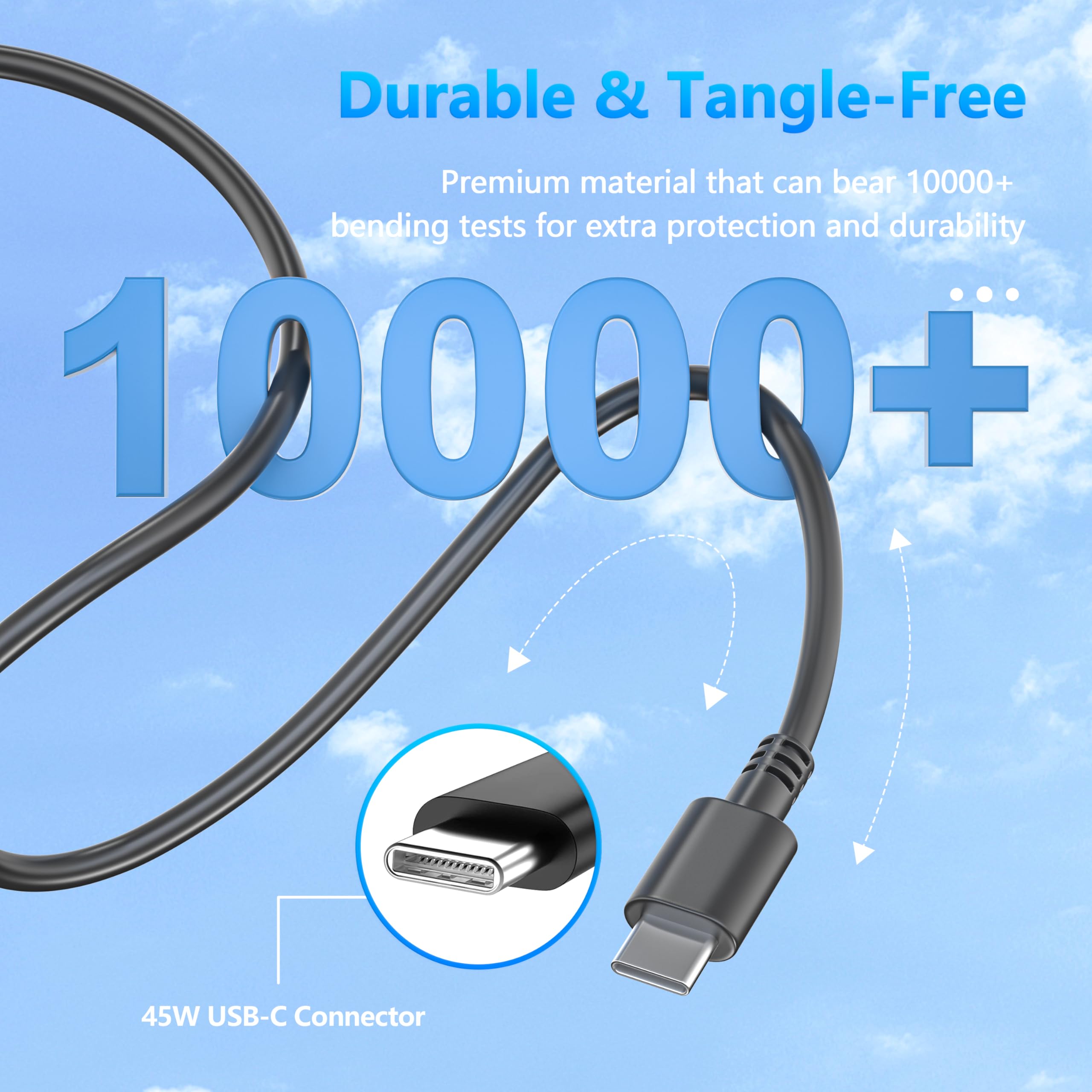 45 W USB C oplader oplaadkabel compatibel met Acer Chromebook Laptop