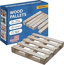 Greaton, Unassembled Heavy-Duty Wooden Pallet Kit – 20x20x5 Inches, Indu...