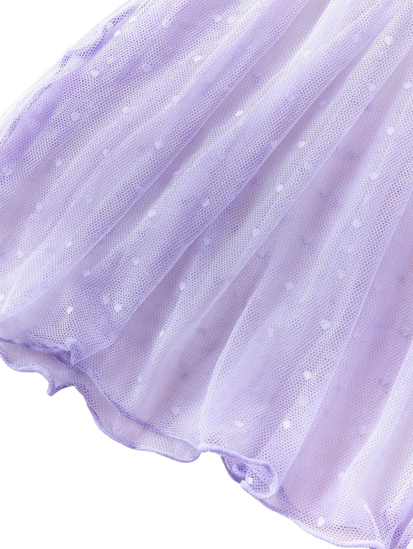 Lilosy Sexy Polka Dots Mesh Sheer Lace Babydoll Chemise Lingerie Set Floral Lace Sleep Wear