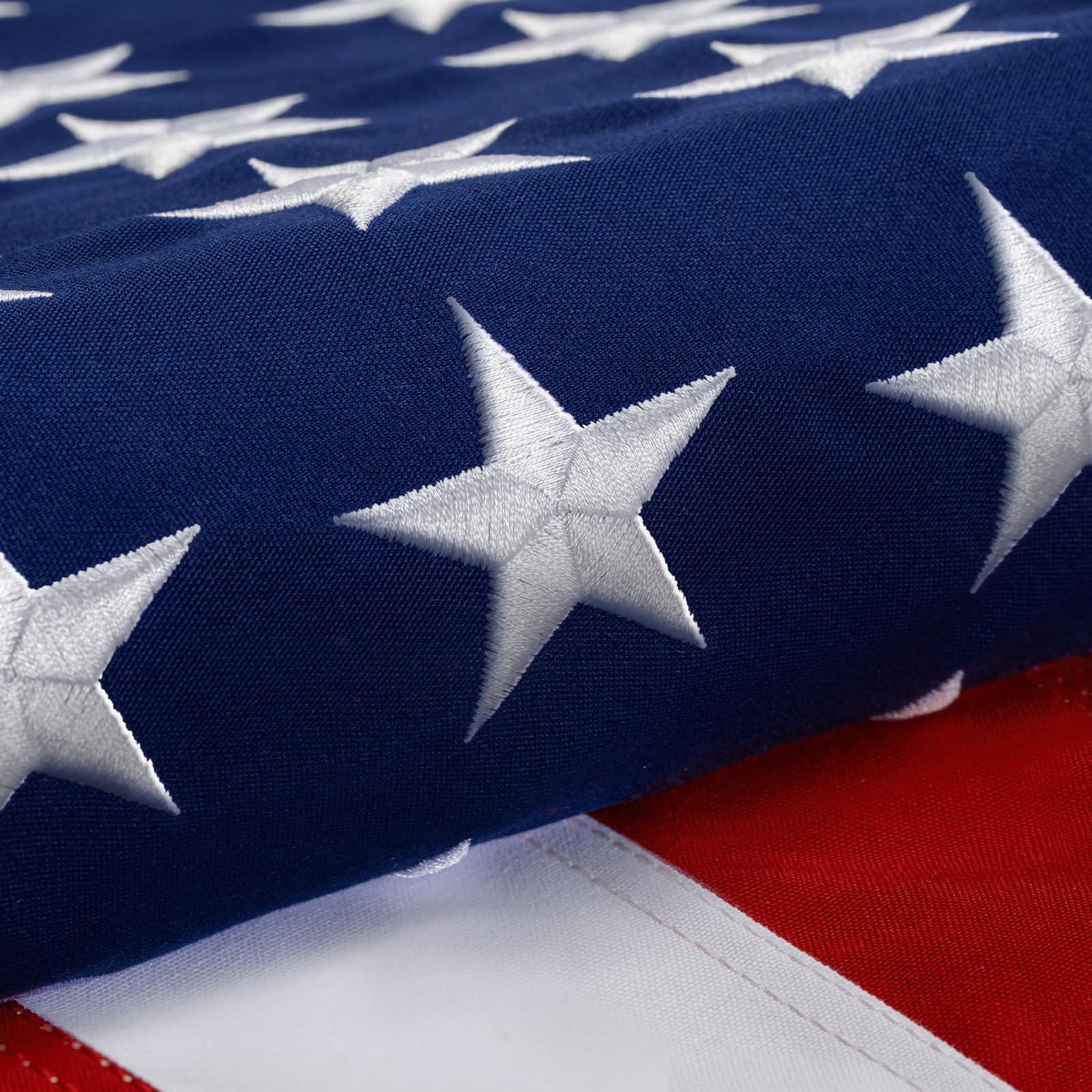 Bandiera americana in cotone, 1,8 x 3 m, ultra resistente per esterni, tessuto antistrappo, stelle ricamate, occhielli in ottone, perfetta per bandiera americana all'aperto, mostra il tuo patriottismo