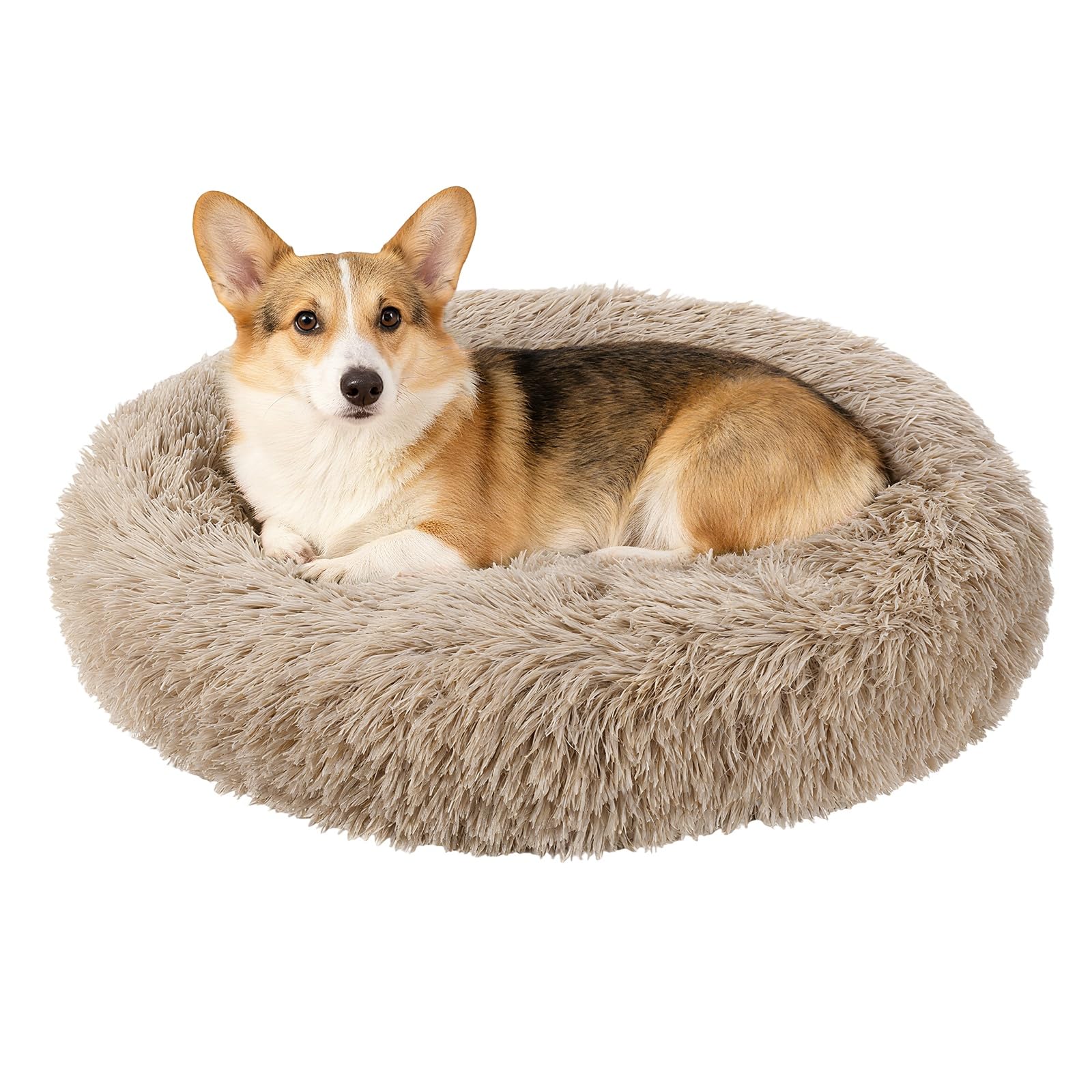 Coussin donut doux pour le bonheur de votre chat ou chien - Marron 50 cm