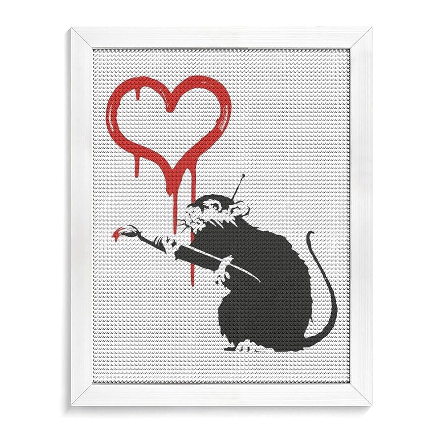 バンクシー ラット 絵画 ネズミ ストリートアート 楽天市場】バンクシー アートフレーム （Papa-rat-zzi） 木製額