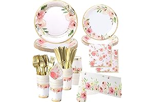 Floral Paper Plates and Napkins Party Supplies for Baby Shower