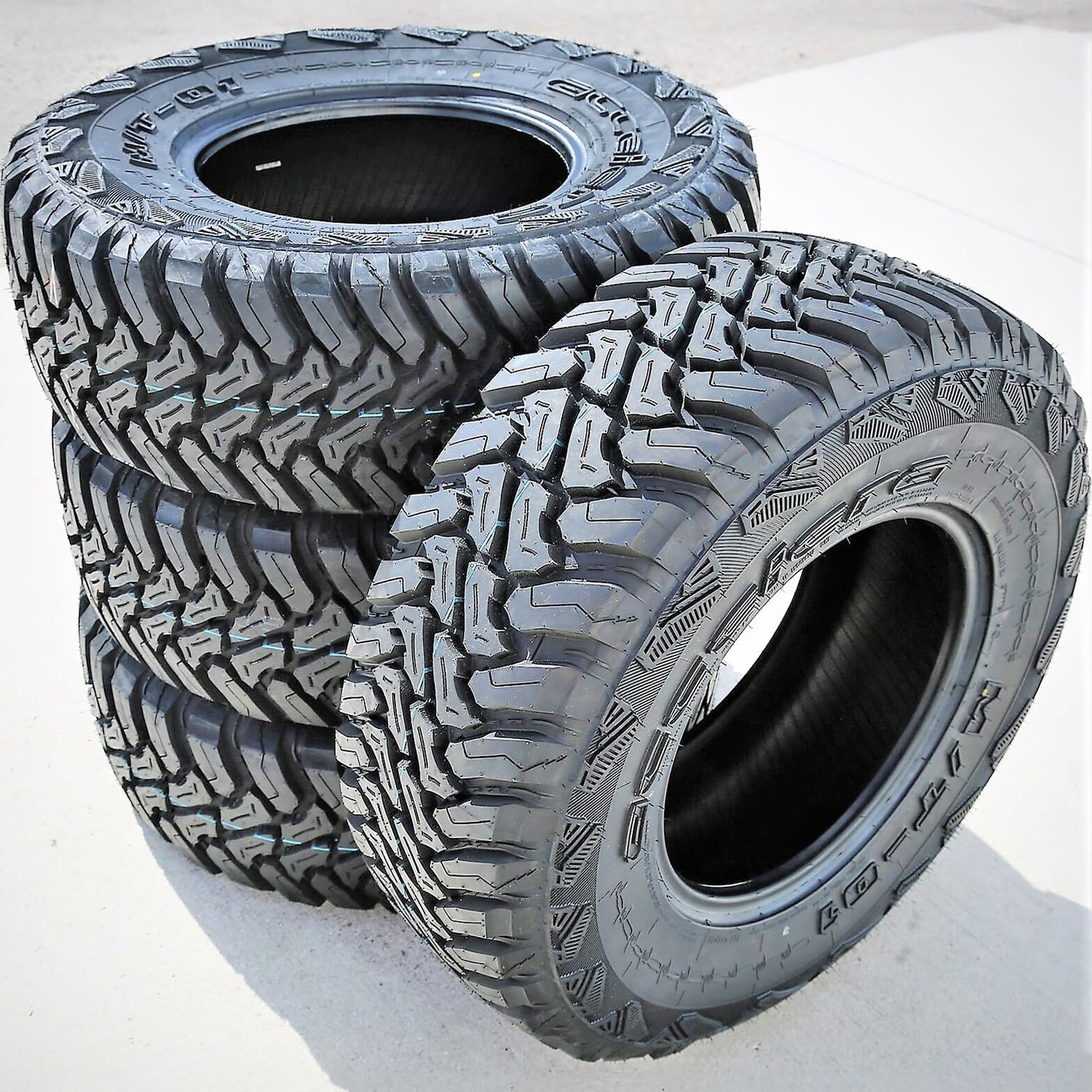 Set of 4 (FOUR) Accelera M/T-01 Mud Off-Road Light Truck Radial Tires-31X10.50R15LT 31X10.50X15 31X10.50-15 109Q Load Range C LRC 6-Ply BSW Black Side Wall