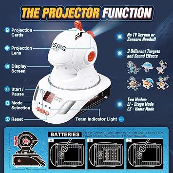 Laser Tag Set with Projecoter, Lazer Tag Game Set for Kids, Infrared 2 Players Toy Gun of Projector with Digital LED Score Display,Shooting Battle Games Perfect Family Activity Toy for Kids, Teens