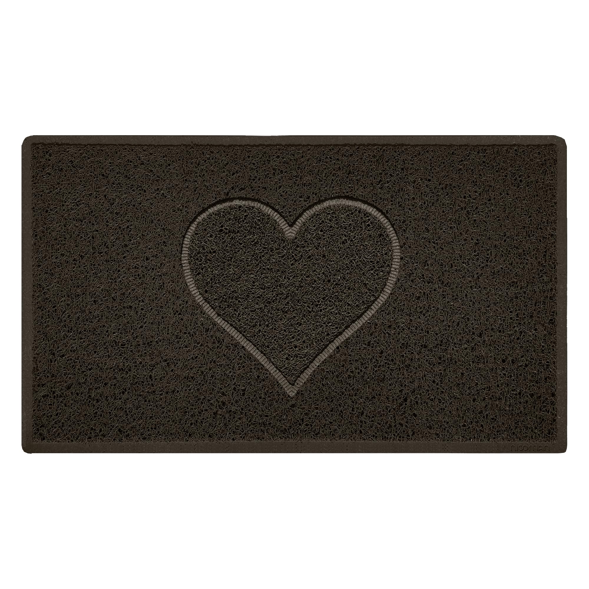 Nicoman Unisex Brown Embossed Pvc Spaghetti Pressed Heart Doormat In | Size: 45 Cm X 75 Cm