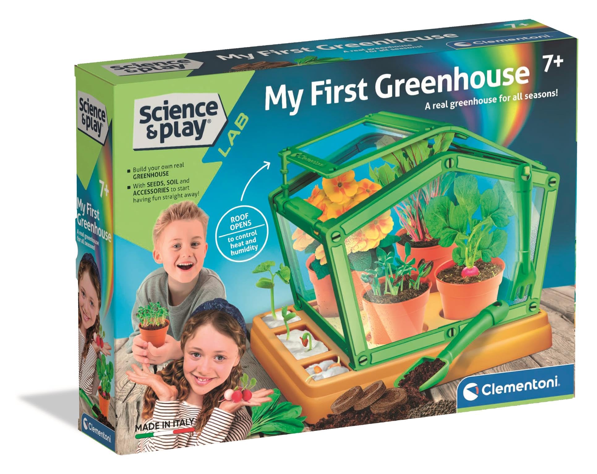 My First Greenhouse & Seeds Soil Clementoni Kids Children Learn Gardening Nature