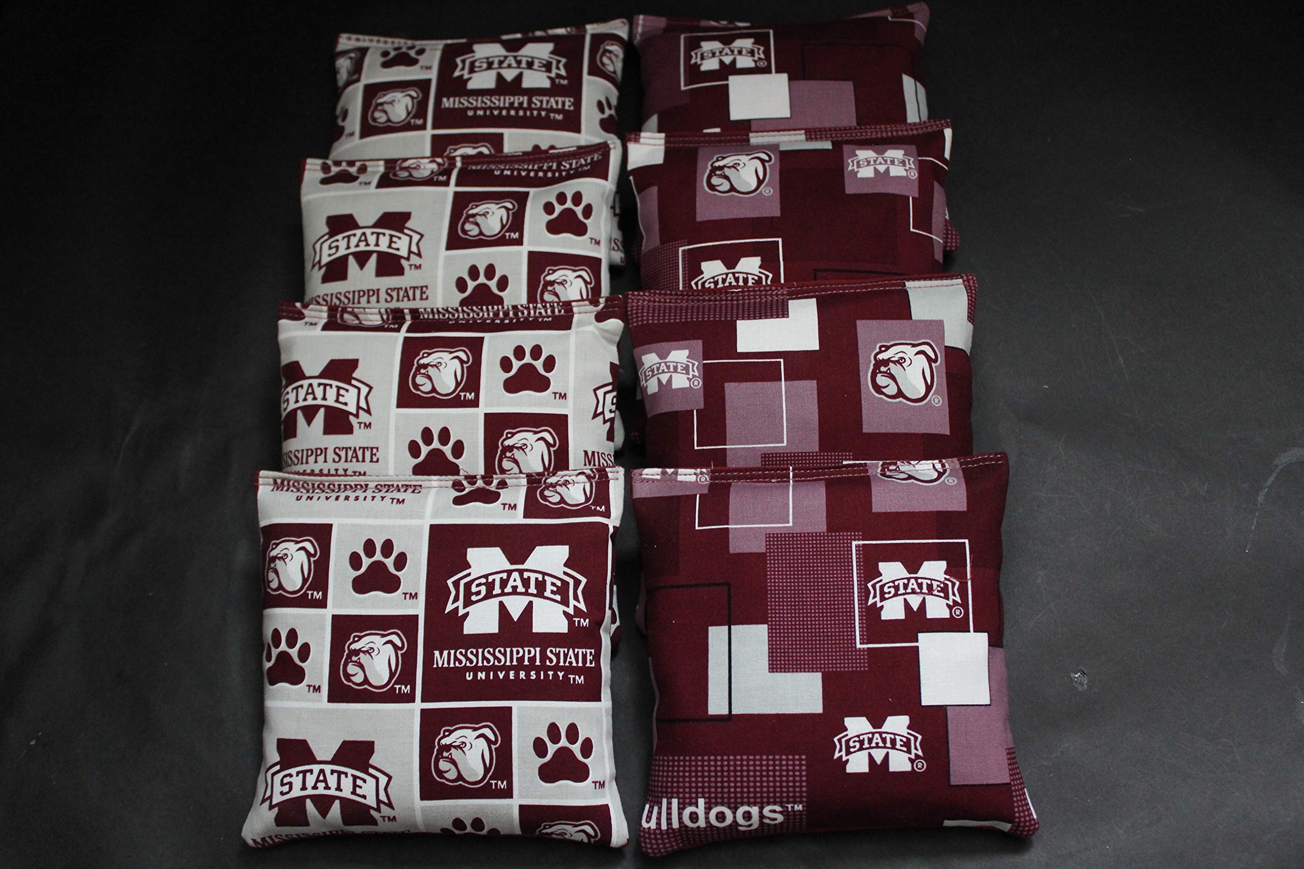 BackYardGamesUSA Mississippi State 8 Cornhole Bean Bags Game BAGGO TOSS Quality Handmade!
