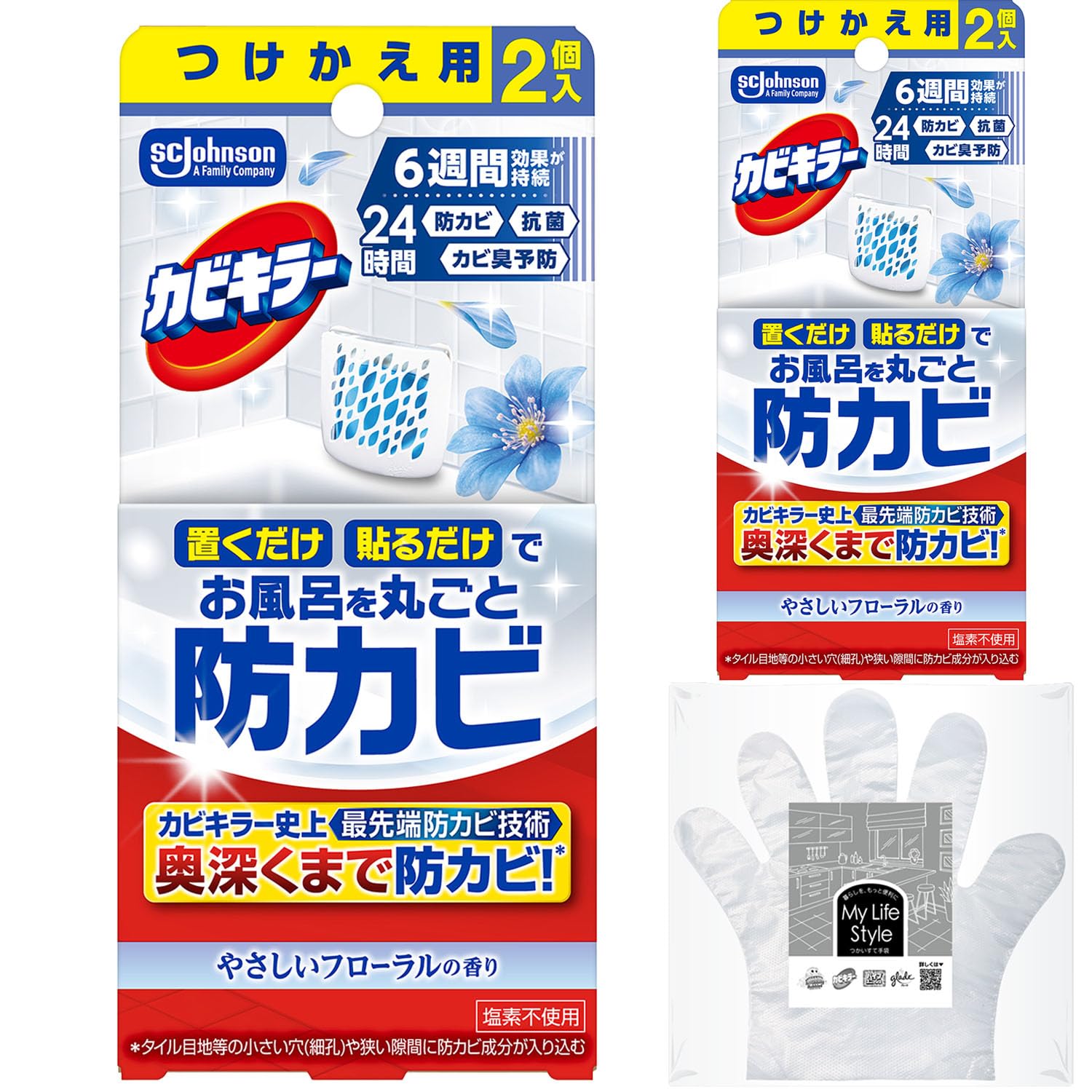 カビキラー お風呂に置くだけ防カビジェル やさしいフローラルの香り 付け替え用×…