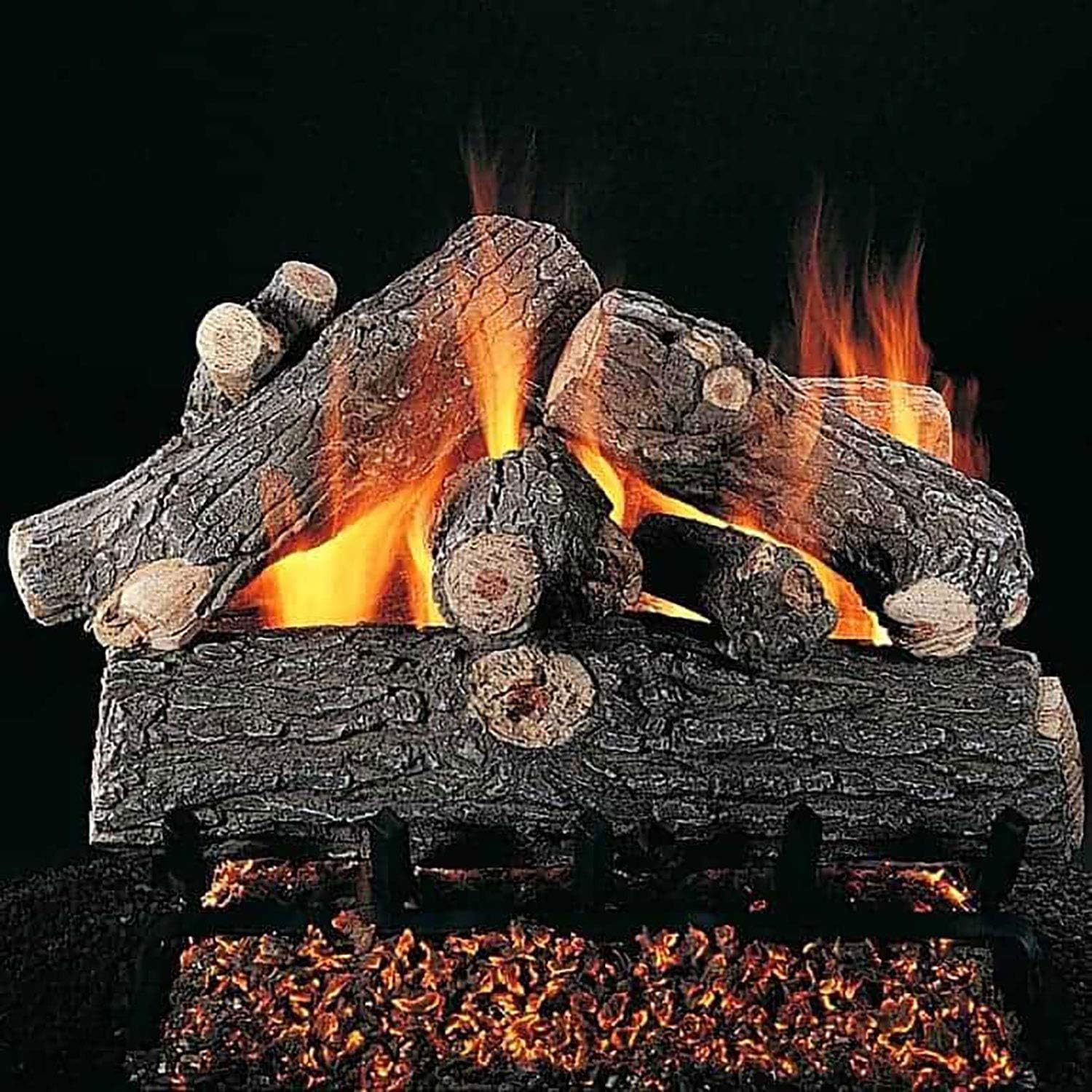 Rasmussen Prestige Oak Log Set with 30-Inch Multi-Burner and Remote Ready Safety Pilot (PR308-LC30-N-RPK3E-N), Natural Gas, 30-Inches
