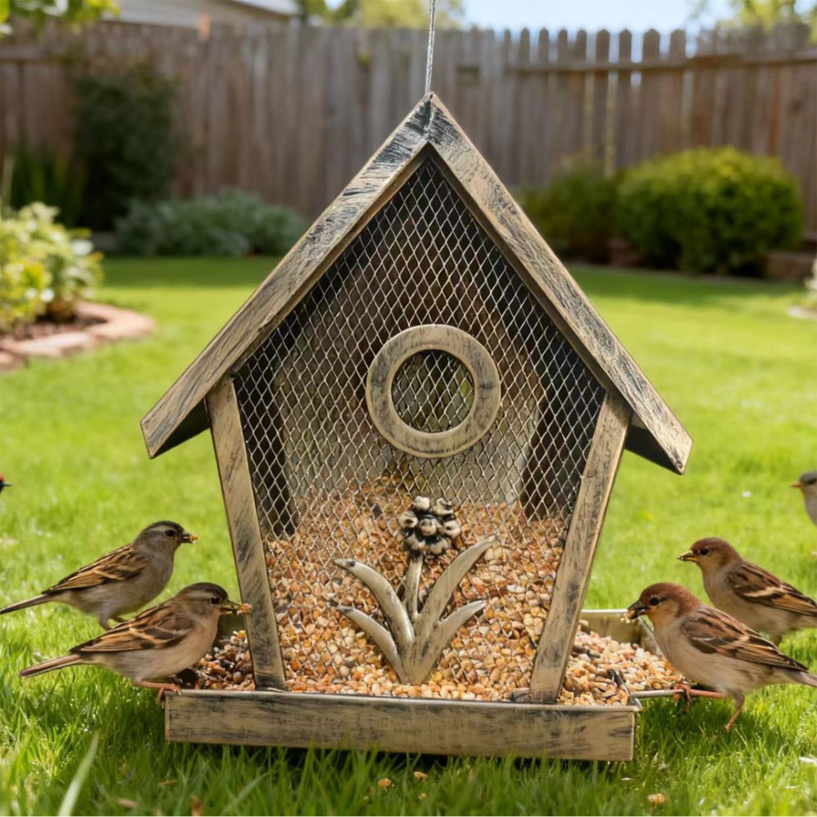 SCBOY Comedero pajaros Exterior Alta Resistencia a la Intemperie comederos para pajaros Gran Capacidad Bird Feeder para Exteriores Jardín Patio Traspatio — view 4