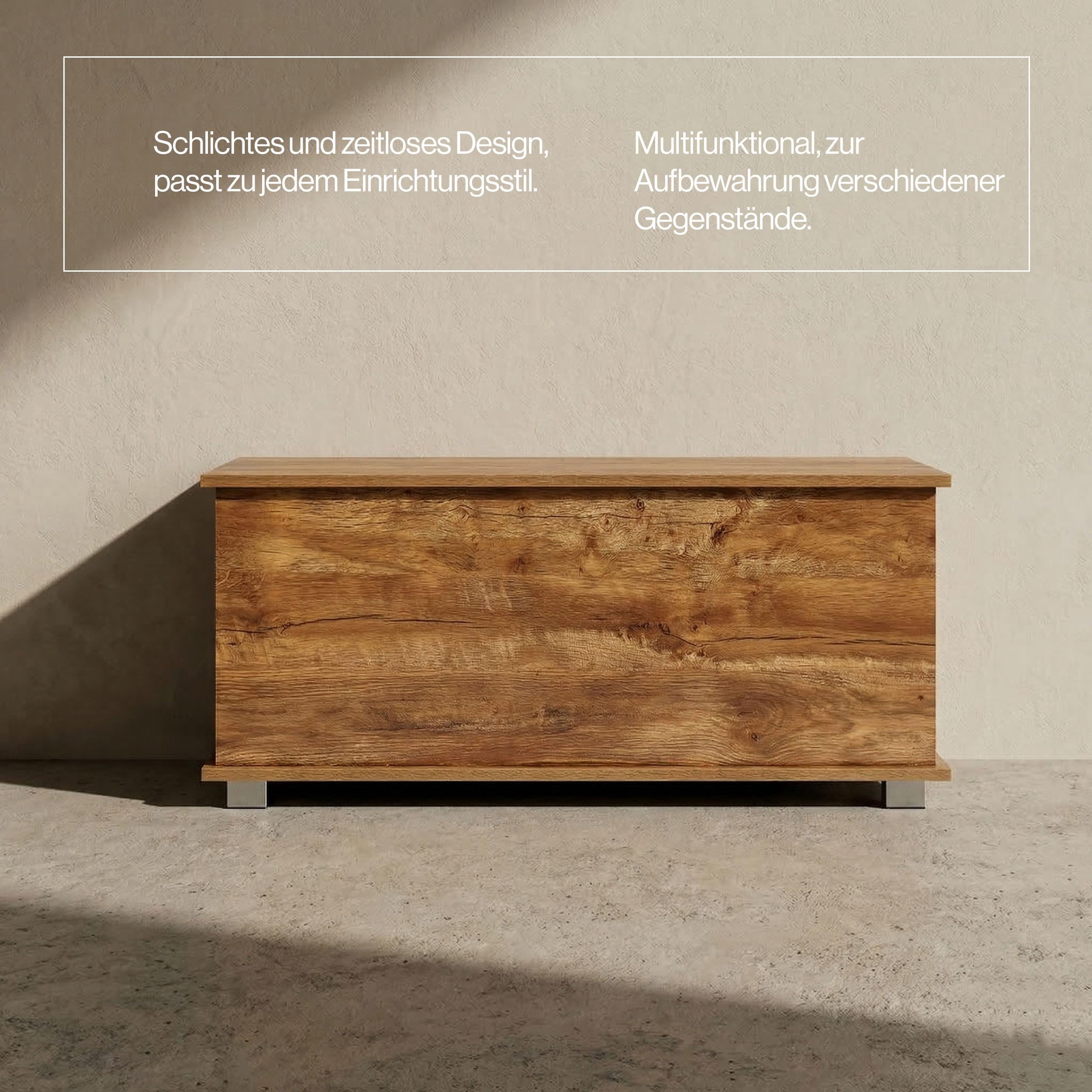 VDD Aufbewahrungsbox - Spielzeugkiste - Deckenkiste - 100 cm breit - vintage braun