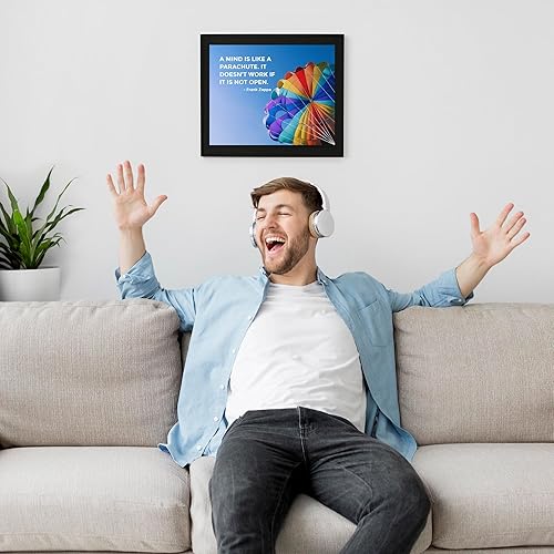 Miniatura 4 de Frank Zappa-Mind Is Like A Parachute-Doesn't Work If Not Open-Motivational Quotes Wall Art-10x8" Funny Rainbow Colored Parachute Print-Ready to