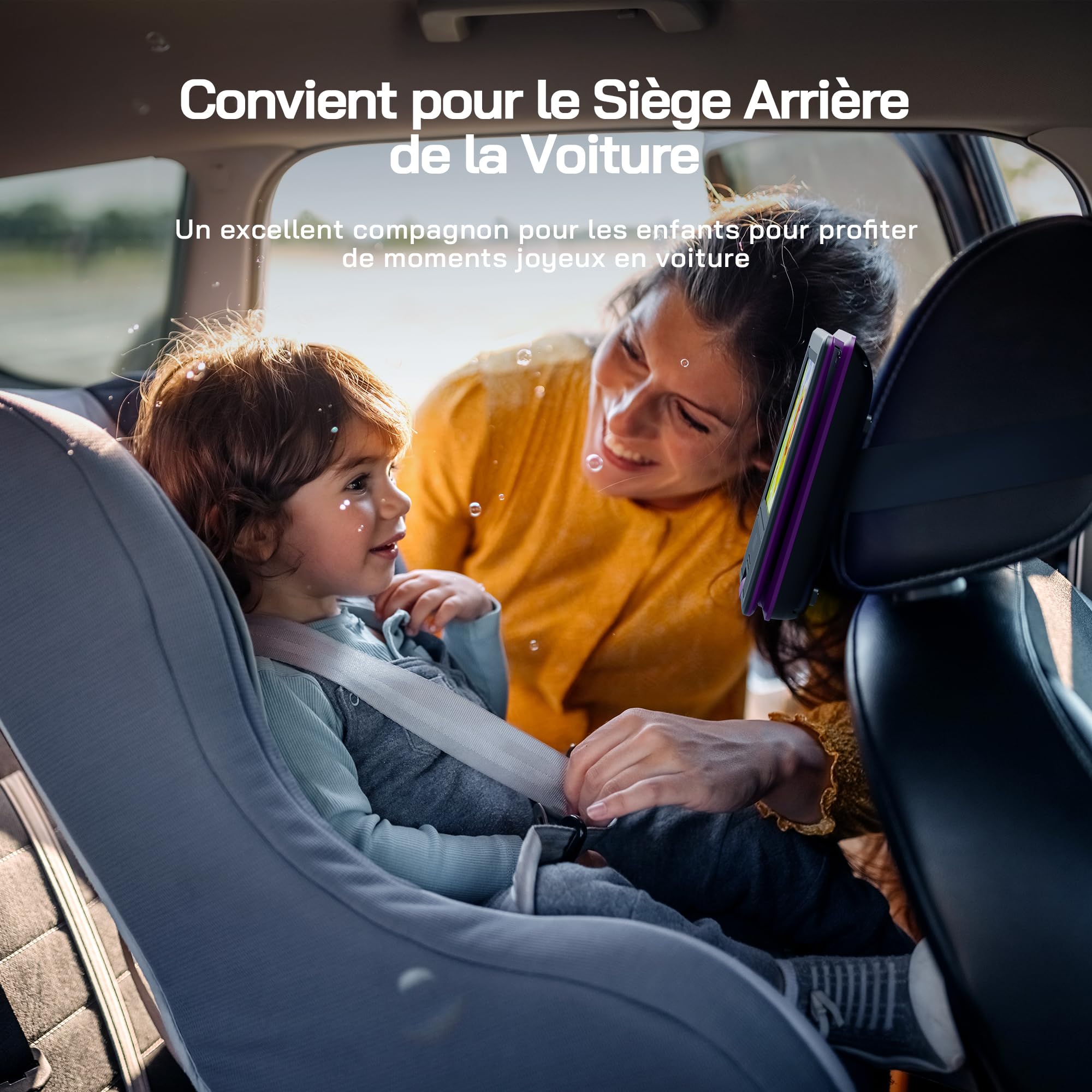 WOLFANG Lecteur DVD Portable Enfants 9,5" Écran Pivotant HD 6 Heures Autonomie USB/SD