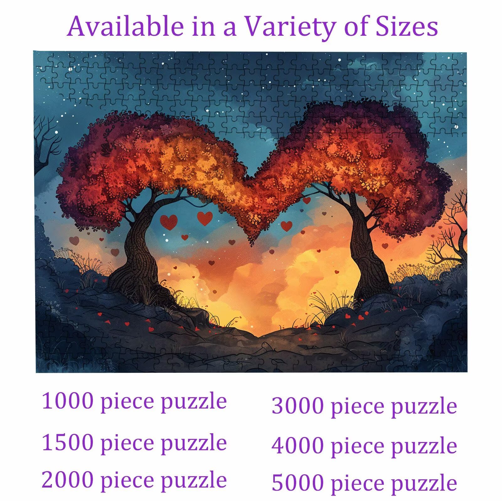 Puzzle 5000 elementów, 5000 elementów, dla dorosłych, wzór drzewa, drewniane puzzle, zestaw "zrób to sam" dla dorosłych, gruby materiał i idealne uzębienia, powierzchnia bez odbić, puzzle dla rodziny