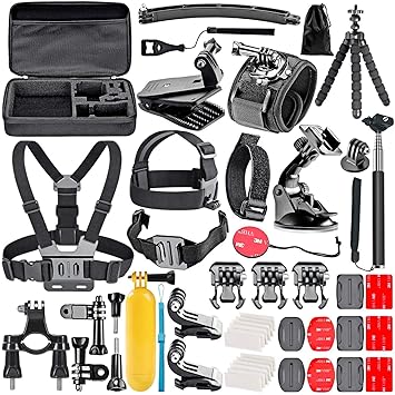 Action Pro 50-In-1 Action Camera Accessory Kits for GoPro Hero Session/5 Hero 1 2 3 3+ 4 5 6