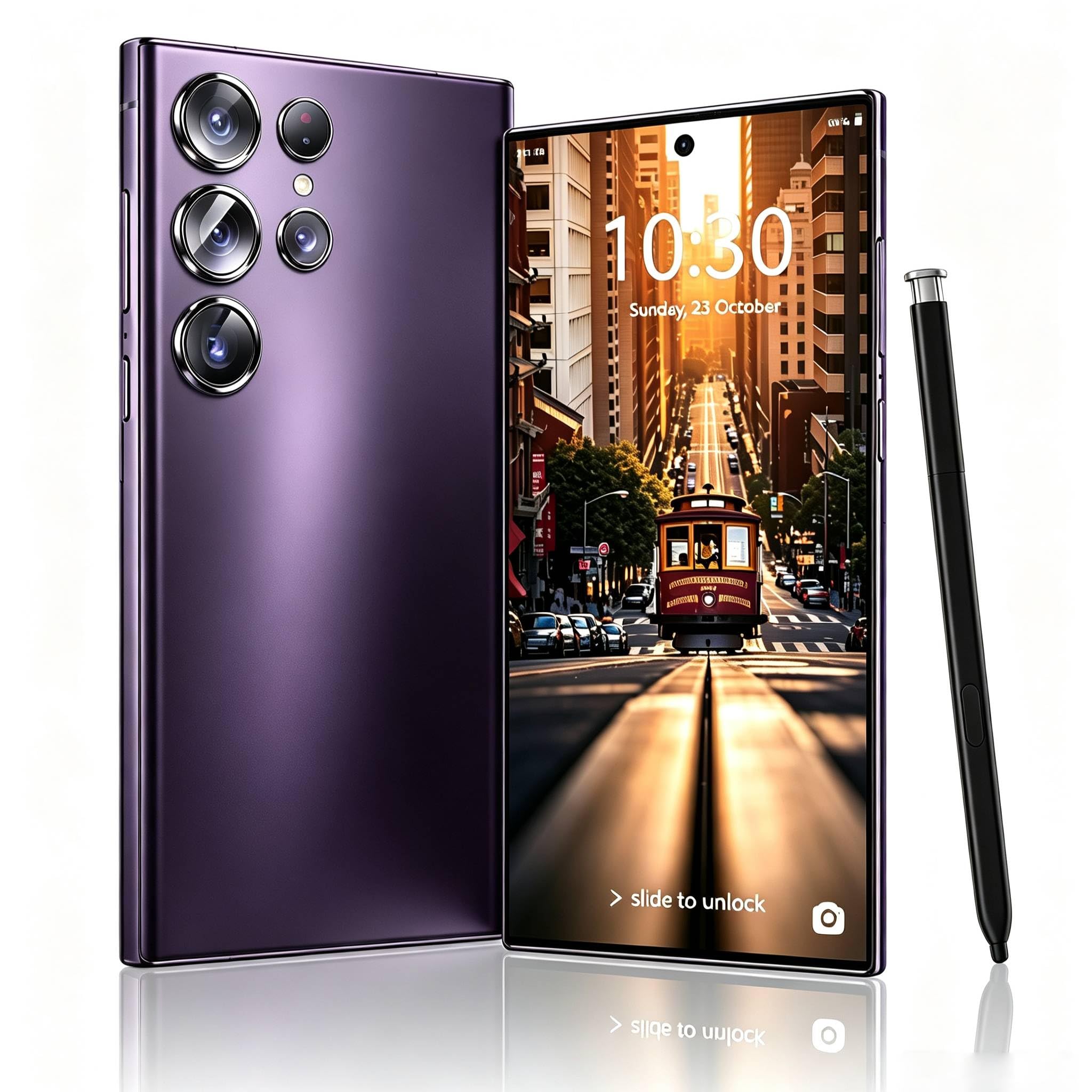 Unlocked Phone C24 Ultra Android 14 Phone,Works with T-Mobile, AT&T,Purple