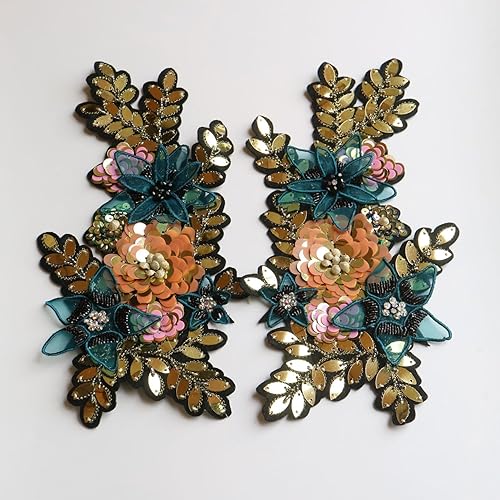 Miniatura 3 de Parches de lujo con cuentas de diamantes de imitación 3D para ropa DIY coser bordado apliques lentejuelas flores parches decoración