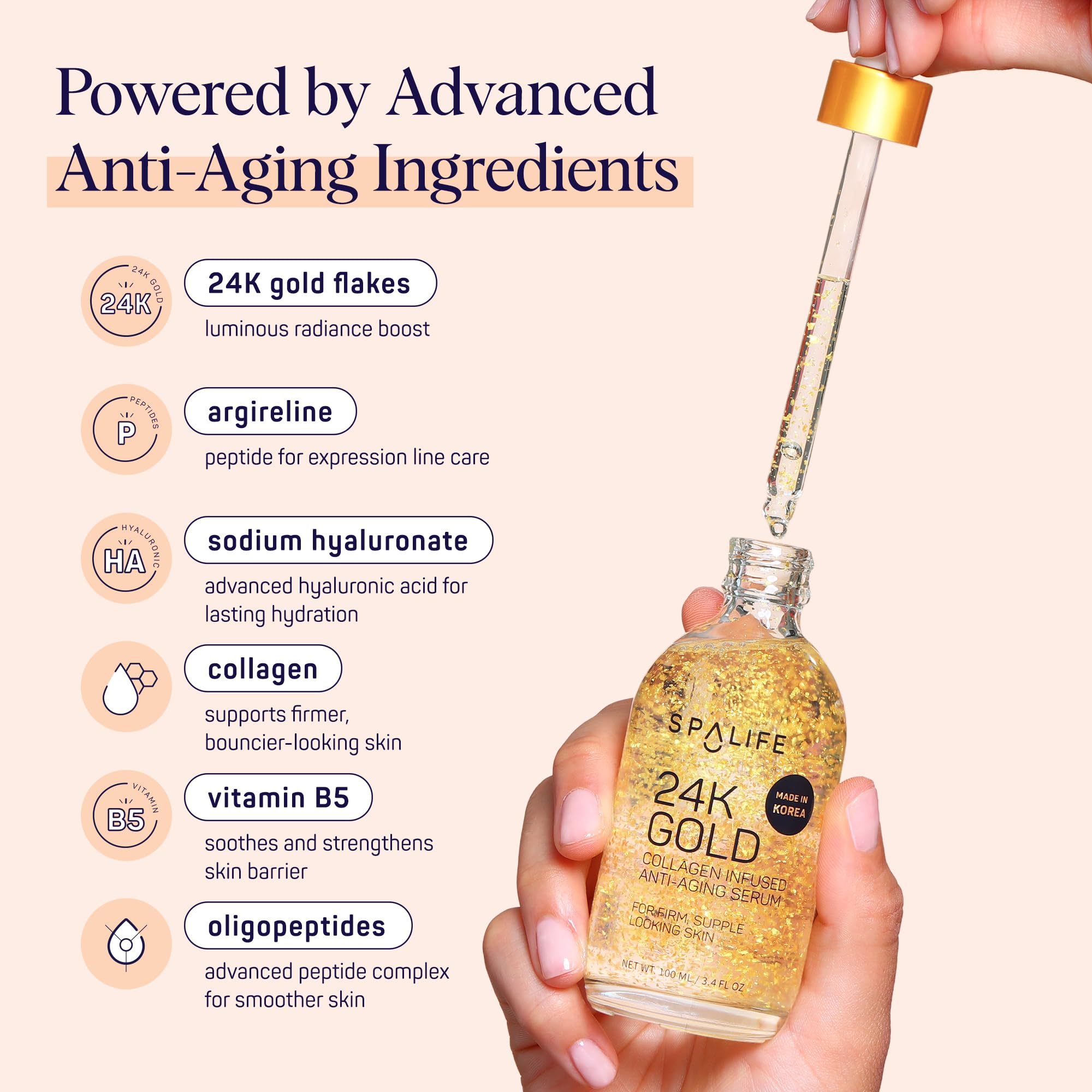 Amazon.com: SpaLife Beauty 24k Gold Anti Aging Serum | Korean Deep