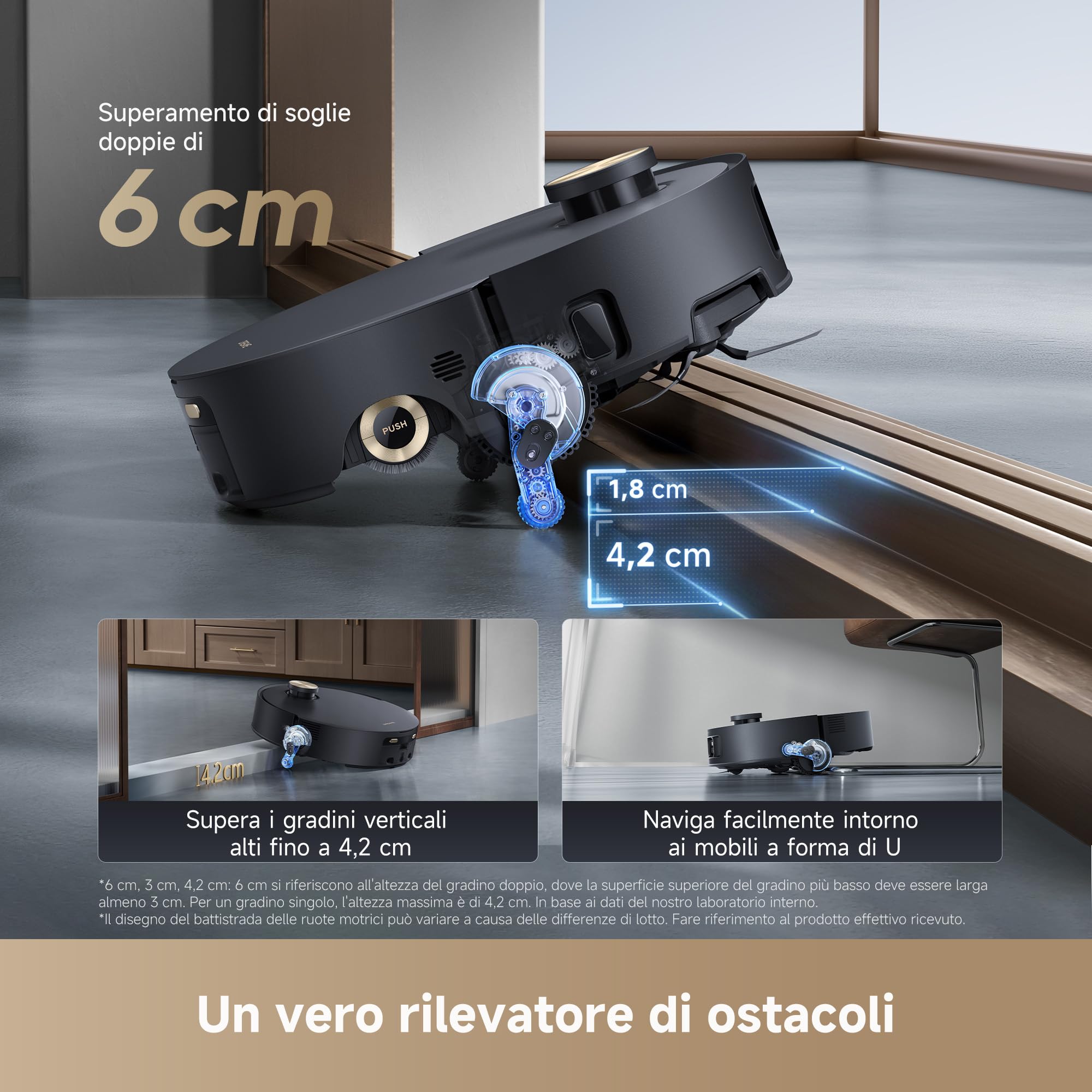 DREAME Aqua10 Roller Robot aspirapolvere con lavaggio AquaRoll, protezione del rullo per la cura di tappeti e moquette, superamento degli ostacoli di 6 cm, auto-svuotamento, aspirazione da 30.000 Pa