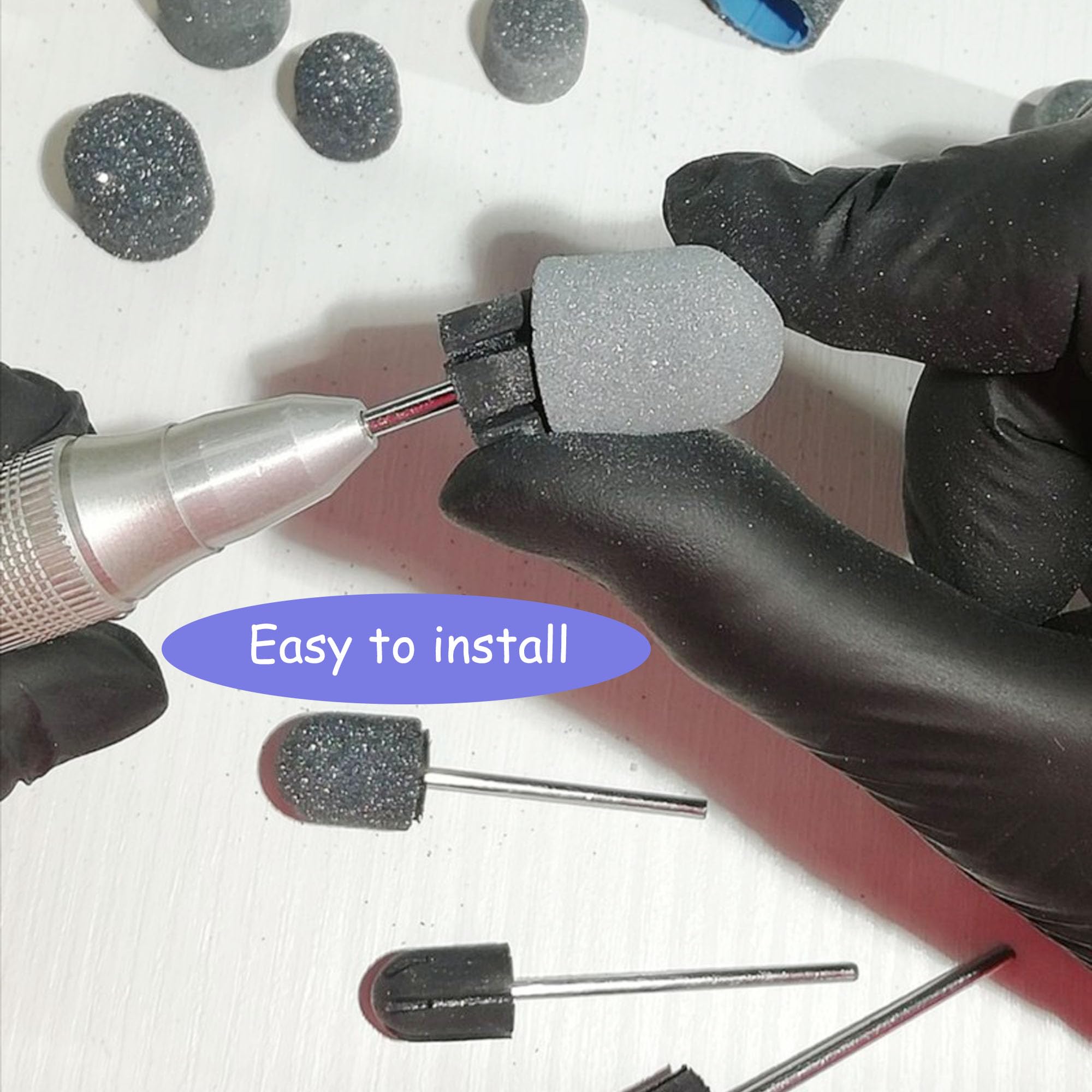 10pcs punta dedicata per levigatura Lucidatore Sabbia Manicure Strumento per Pedicure Portacapsule Compatibile con la Maggior Parte Delle Fresatrici Disponibili (5mm+7mm+10mm+13mm+16mm)