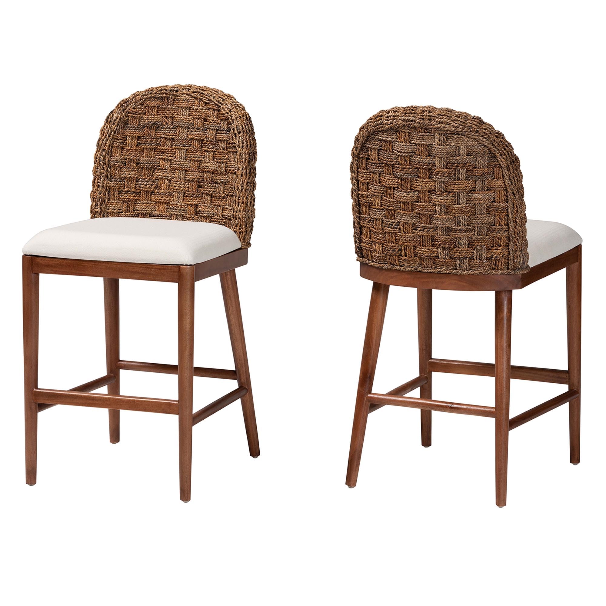 bali & pari Denver Counter Stools, 2-Piece Set, Natural