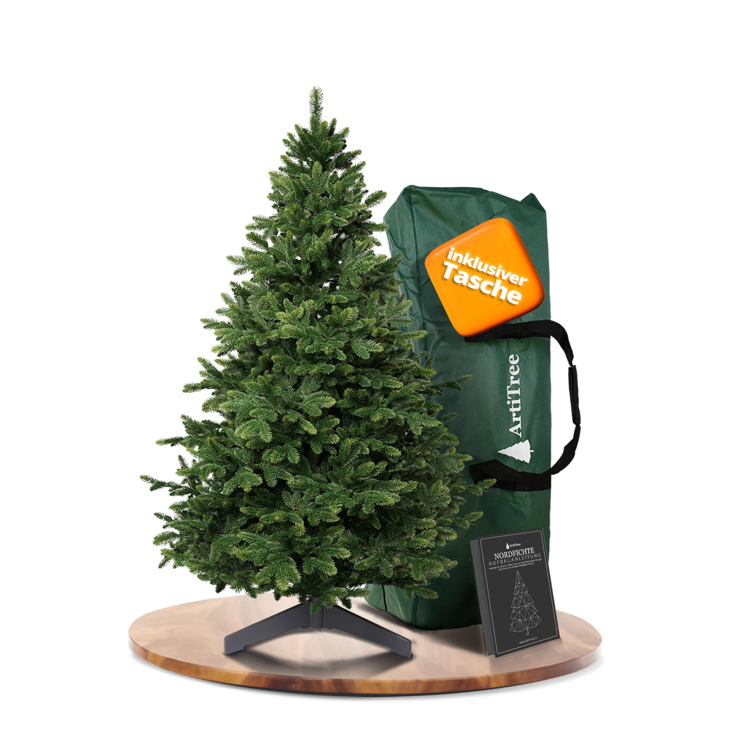 ArtiTree Künstlicher Weihnachtsbaum 150 cm – Nordmanntanne aus Spritzguss