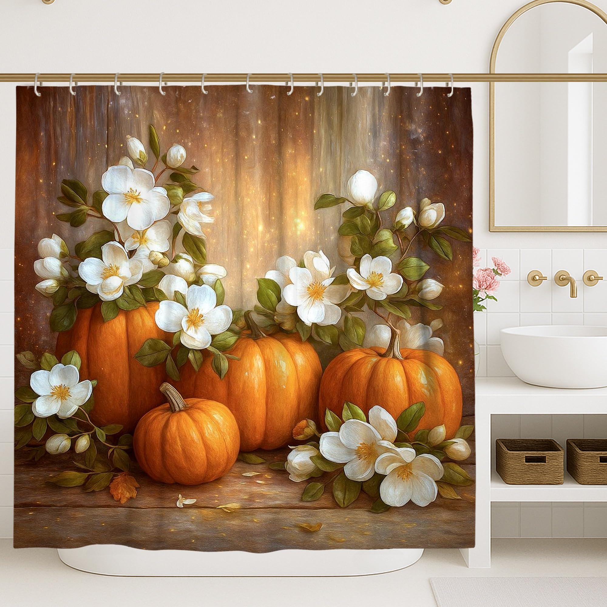 Rideau de douche floral de qualité supérieure, textile imperméable décoration de bain rustique