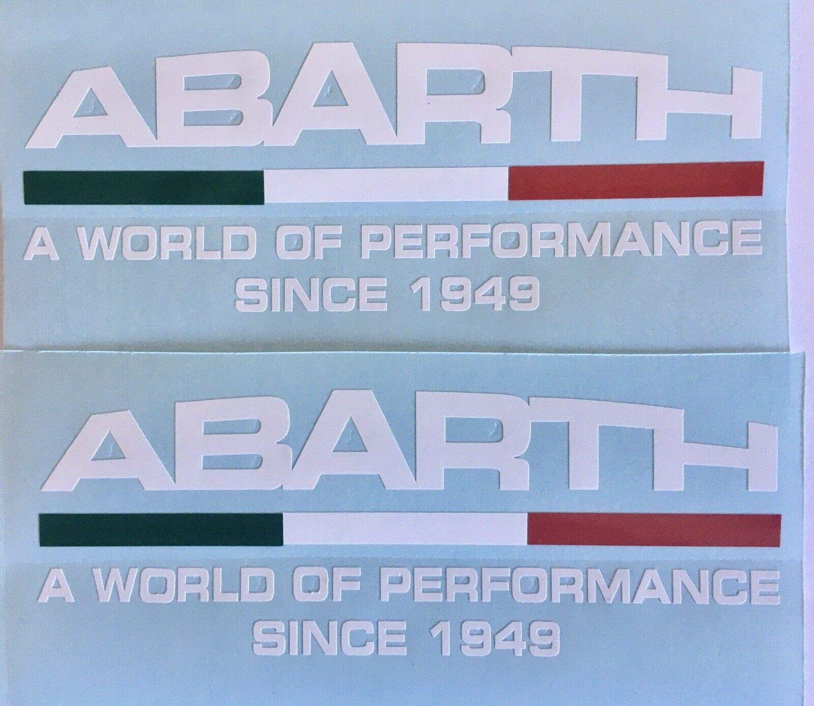 Abarth World of Performance - Adesivi per finestrini e per portiere per Fiat 500, bandiera italiana, 2 pezzi