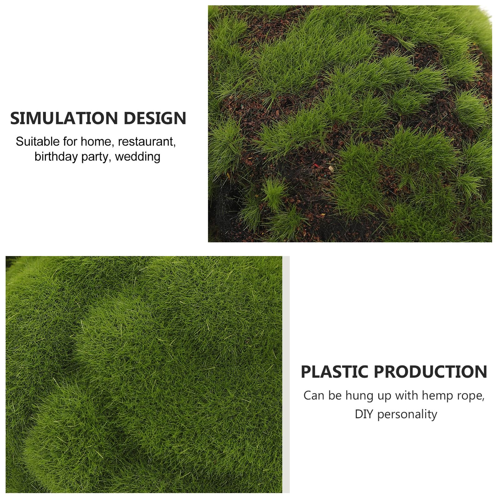 Toyvian Sfere di Muschio Artificiale 3 Pezzi da 10 Cm Palla Verde Decorativa in Fibra e Schiuma per Negozio di Fiori o Caffetteria Arredamento Naturale e Pratico