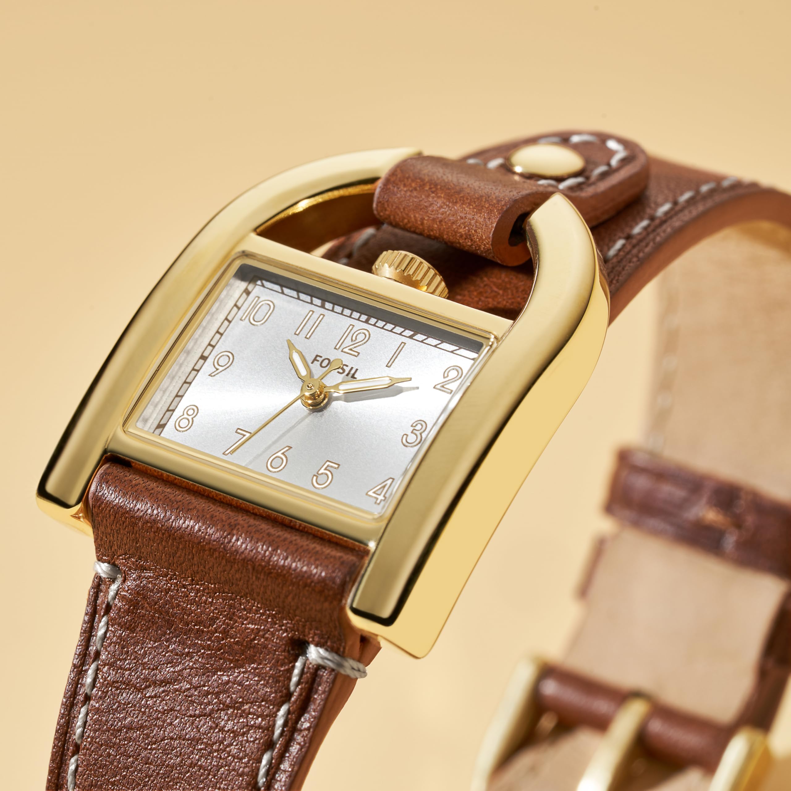 Fossil Women's Harwell Quartz Stainless Steel and Leather Three-Hand Watch