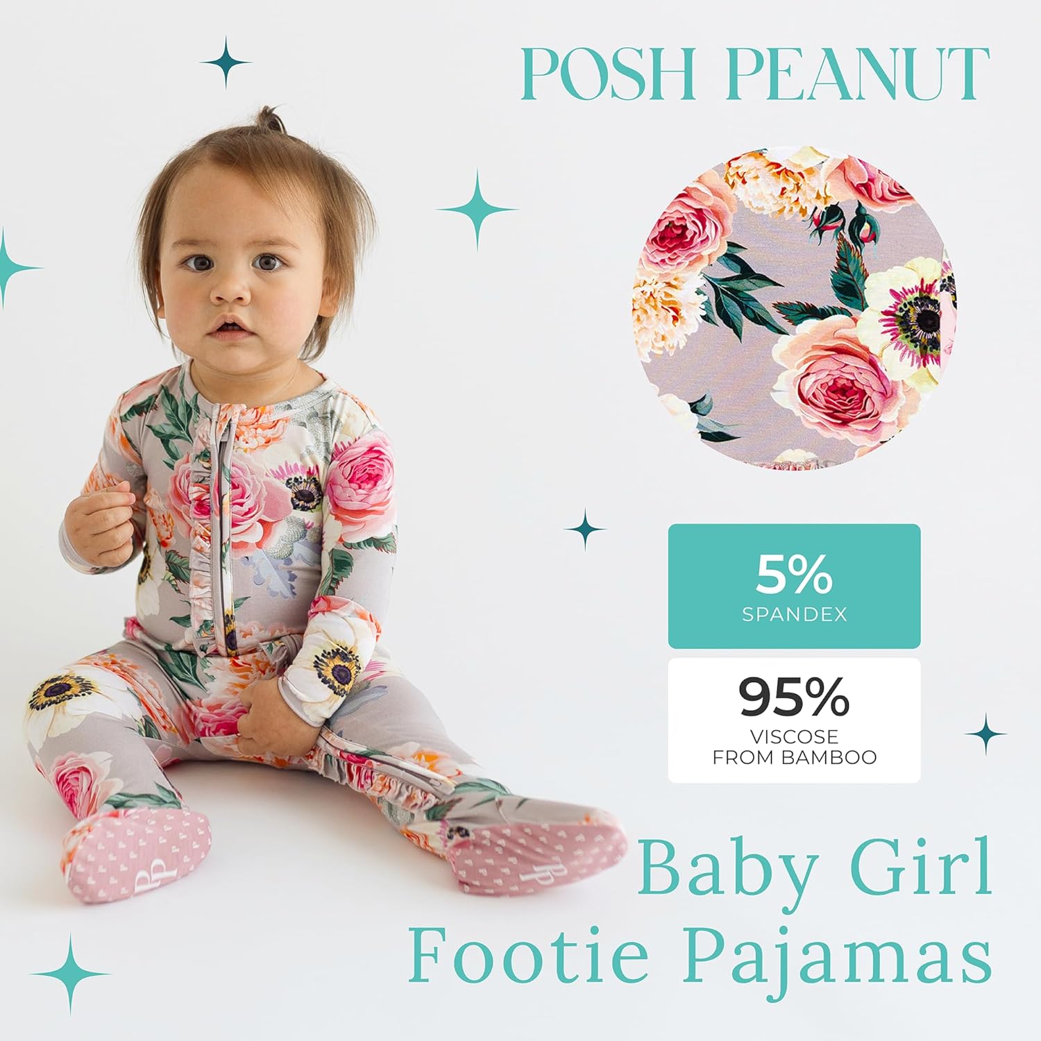 Ruffled Zippered Vintage Pink Rose One Piece - Image 2