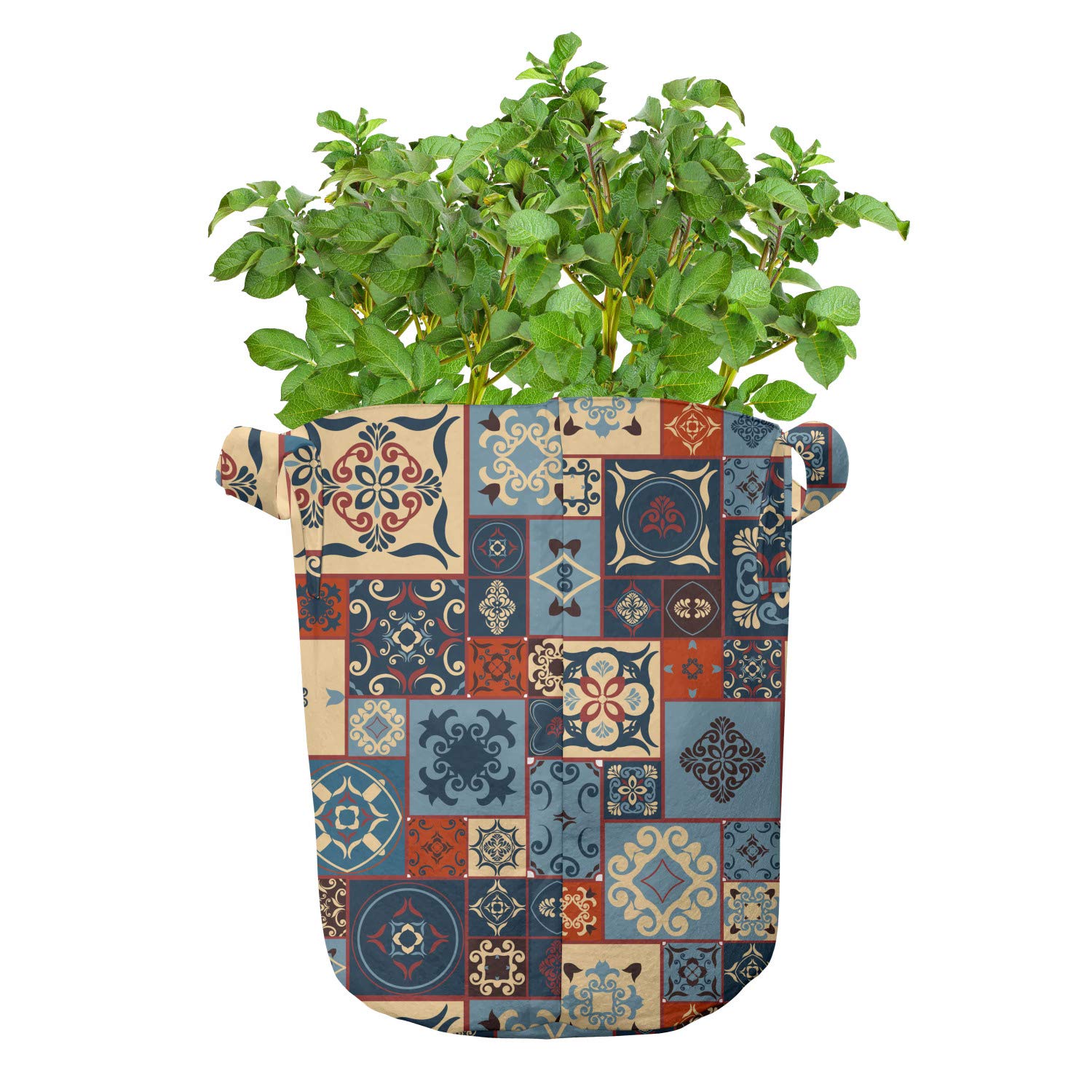 ABAKUHAUS Marocchino Sacchi per Piante 5-Pezzi, Complesso Floral Design, Vasi in Tessuto Resistente con Manici per Piante, 5 Galloni, Multicolore