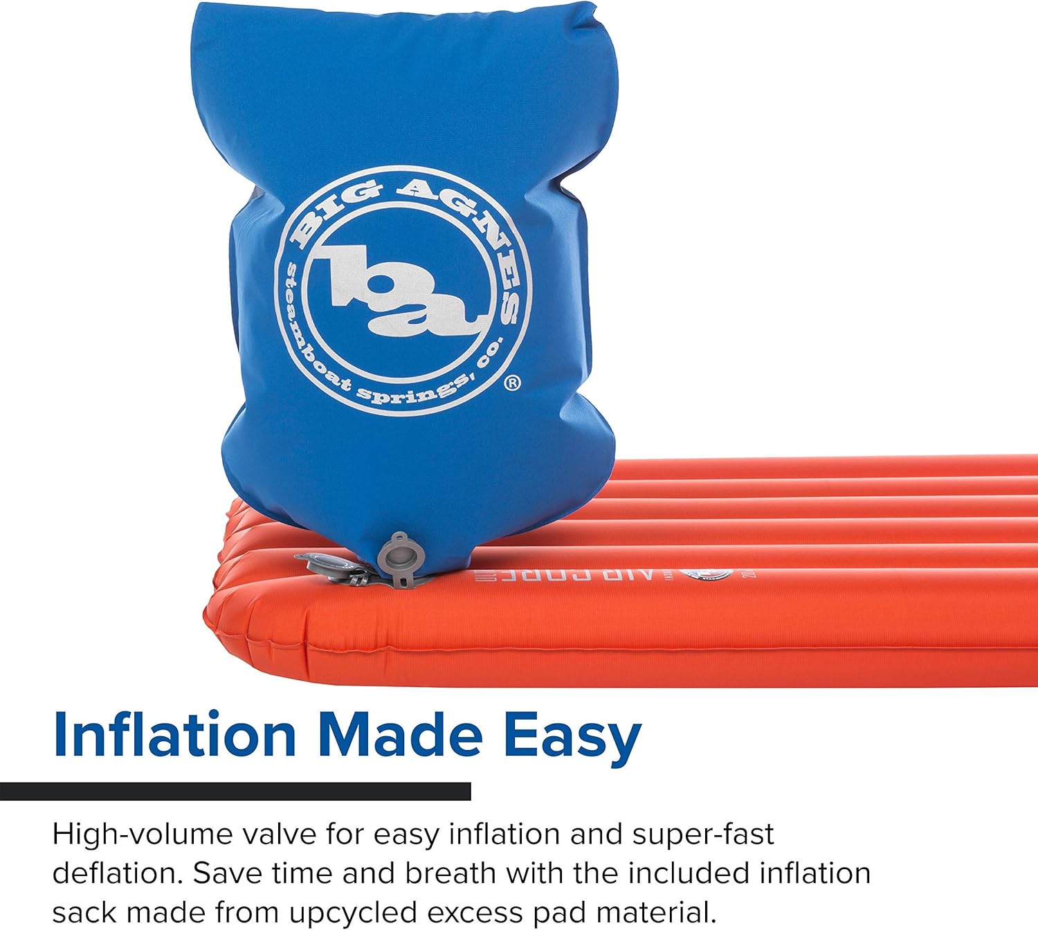 Big Agnes Insulated Air Core Ultra Sleeping Pad, Orange, 20x72 (Regular) : Sports & Outdoors