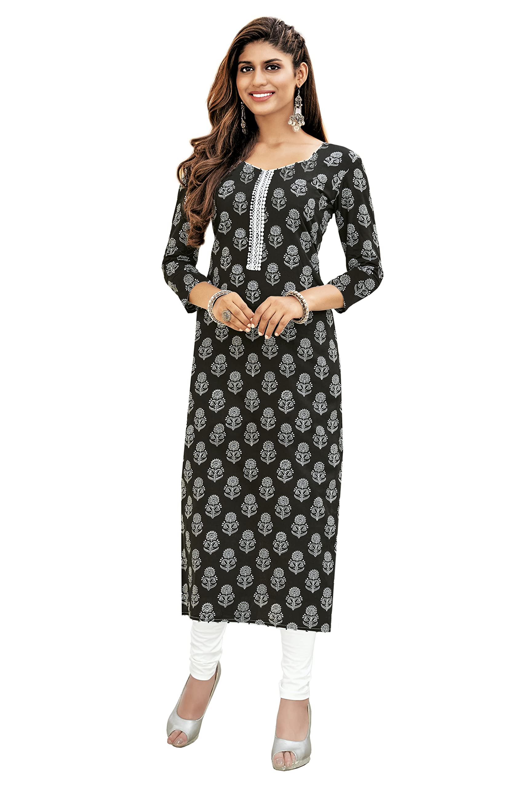 Women's Cotton Regular Fit Casual Readymade Regular Kurti (Sankurti290)-image-0