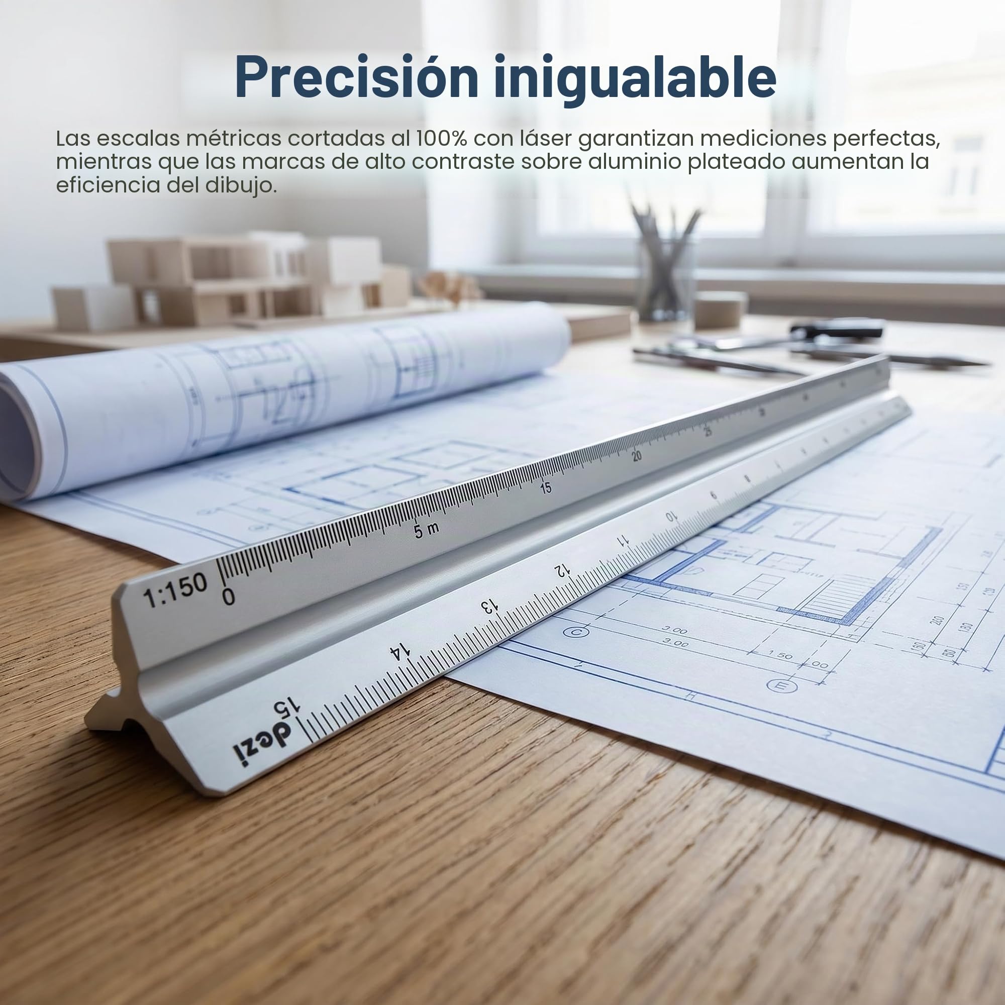 Escalimetro 30 cm, Regla de Escala Triangular (1 tamaño + plata)
