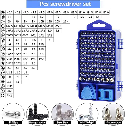 Miniatura 9 de Hanyue 115 in 1 Screwdriver Set Screw Driver Kit Bits Computer Laptop Phone Device Repair Tool Precision Screwdrivers Repair Hand Tools (YELLOW)