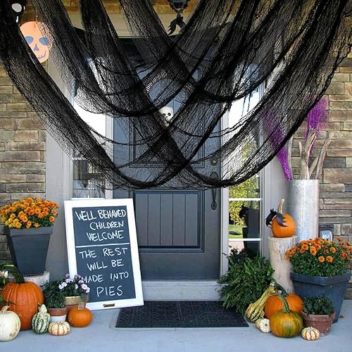 Miniatura 6 de 6 piezas de decoración de gasa de Halloween para interiores, tela de gasa de Halloween de 72 x 30 pulgadas, tela de gasa de Halloween espeluznante