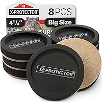 Vista 14 de Deslizadores de muebles de fieltro para pisos de madera dura, 8 deslizadores de muebles de 4 3/4 pulgadas, deslizadores de fieltro resistentes
