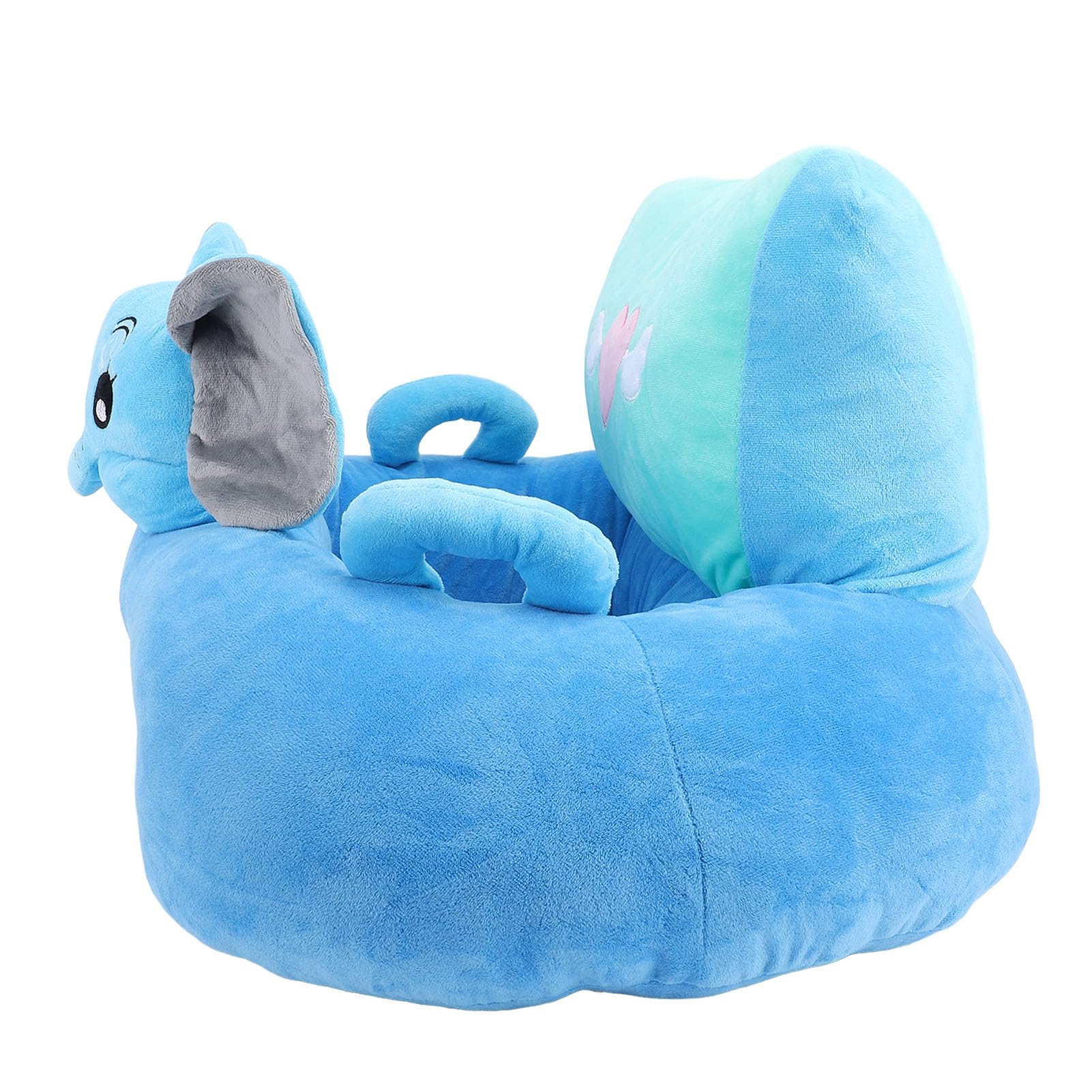 Sedile di supporto per neonati Divano in morbido peluche a forma di animale con schienale ergonomico per i più piccoli che imparano a sedersi Base antiscivolo 21,7x21,7 pol