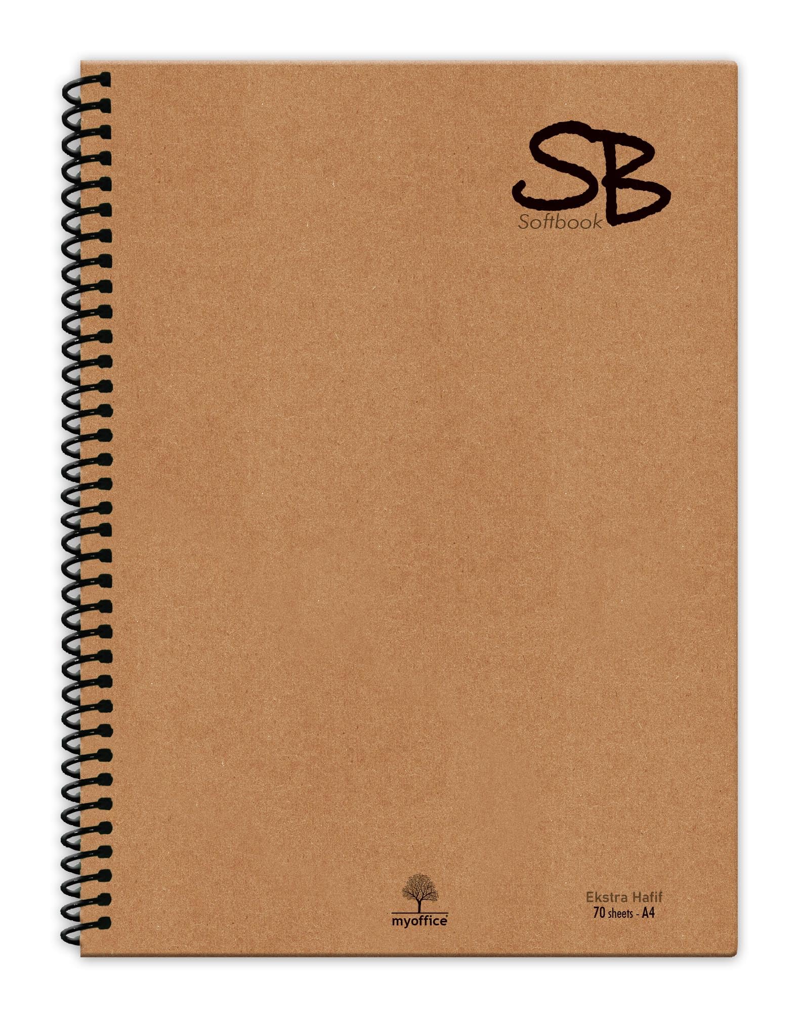 SB A4 70 Yp. Defter Kraft Kapak Spiralli Hafif Kağıt ÇİZGİLİ 140 Sf.