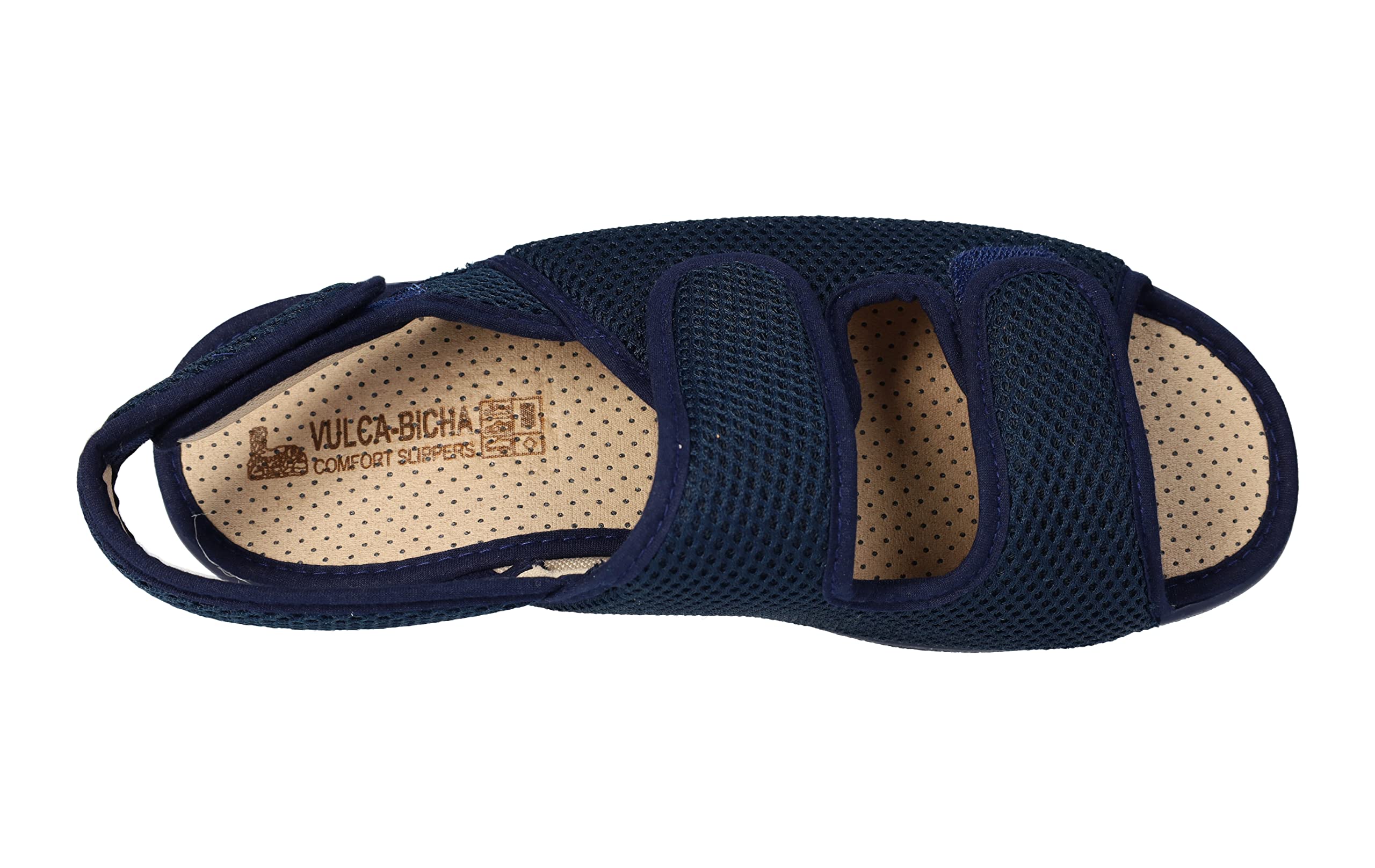 VULCA-BICHA 476 Chinelas Zapatillas Anchas Ajustables Azul Marino, Hechas en España Hombre Zapatillas CASA