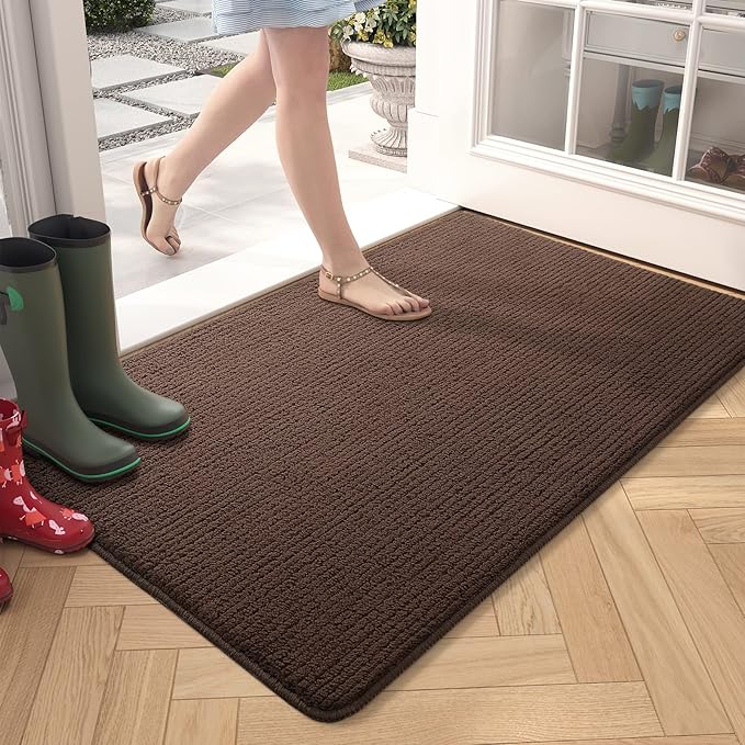 Color G Dark Brown Door Mats Indoor, 20"x32" Front Door Mat Indoor Door