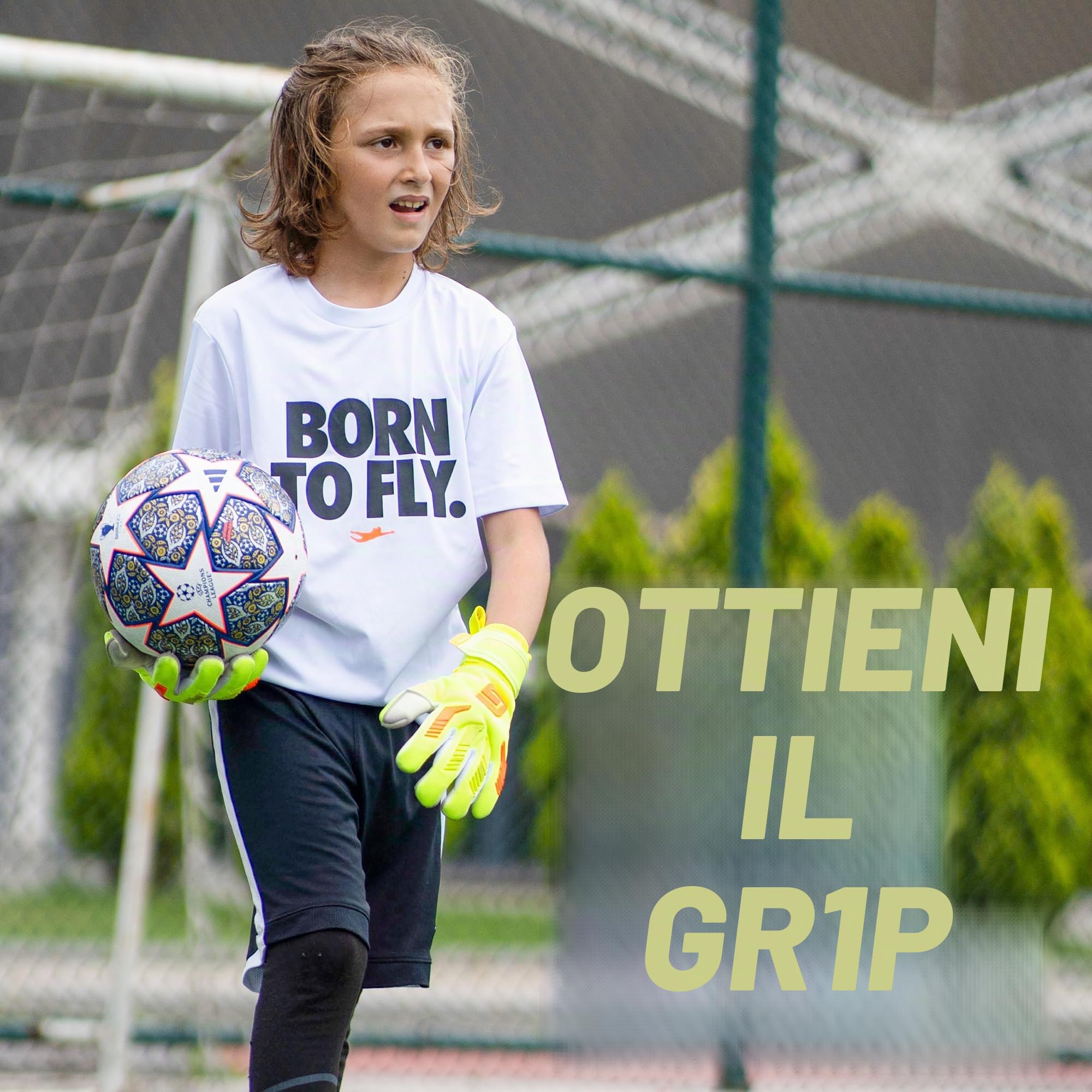 GRIPMODE Guanti da portiere per bambini Venom Junior 2.0 - Guanti da portiere con ampia superficie di presa - Guanti da portiere di calcio con lattice Griptec da 3 mm per una presa extra - misura 4-6