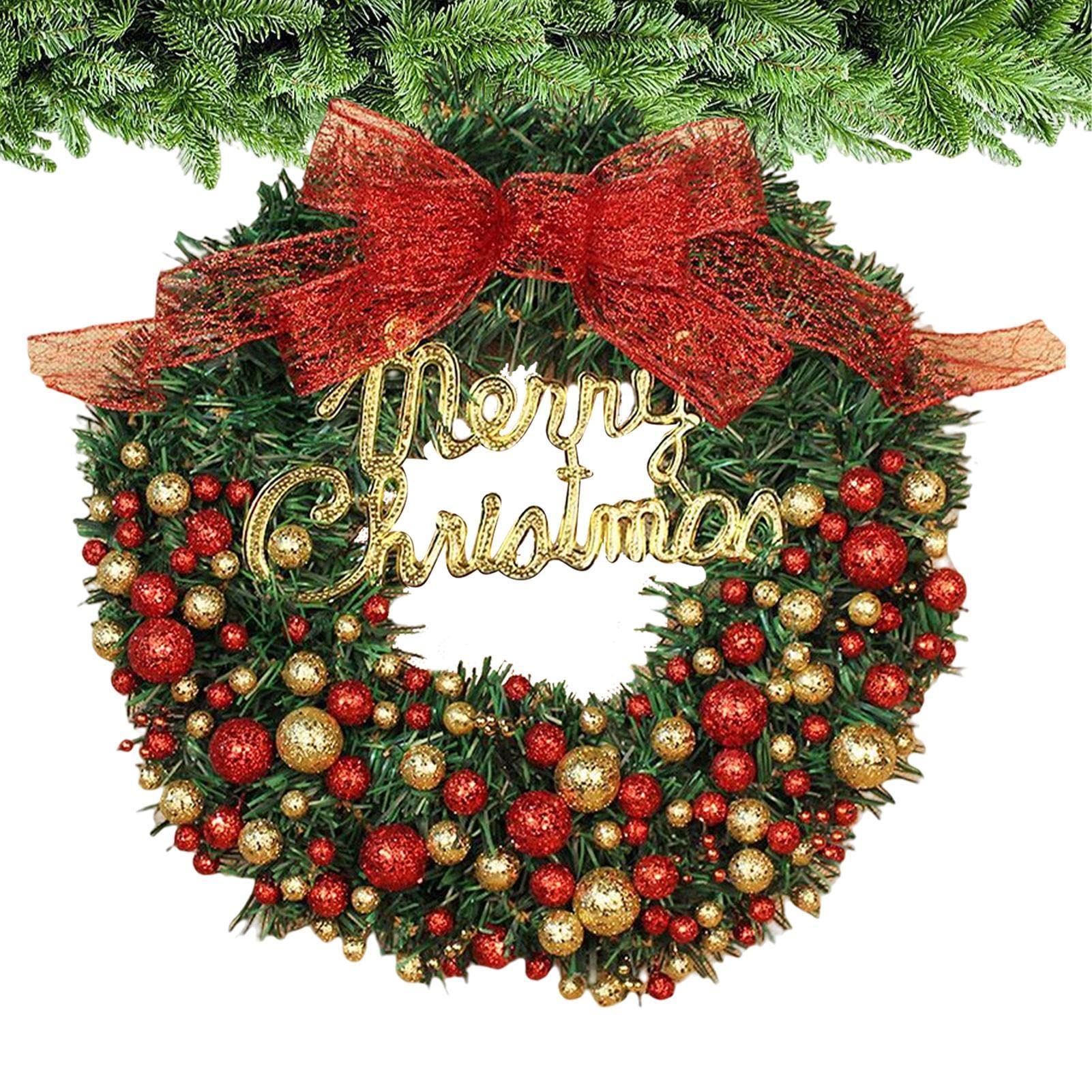 Artificial Pine Wreath with Pine Cones & Balls | Window Wreath for Winter & Festival Parties